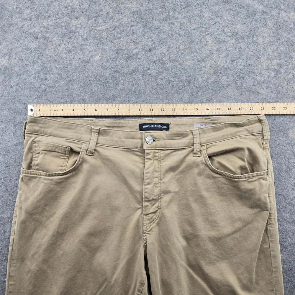 Mavi Matt Relaxed Straight Leg Pants Mens 42x29 Tan Khaki Cotton Stretch Chino